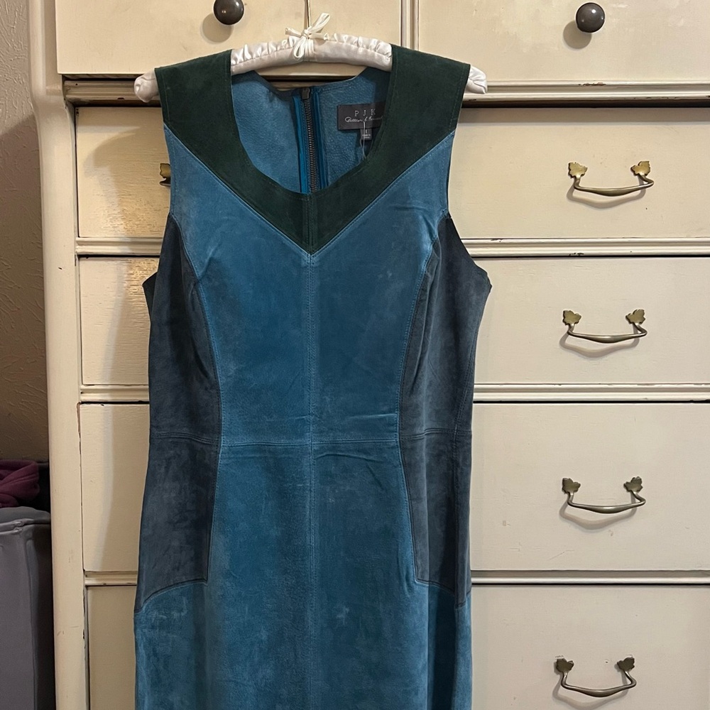 PJK Patterson J. Kincaid Teal and Forest Green Midi Dress